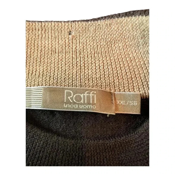 Raffi Linea Uomo Italian Extra Fine Merino Sweater, Dark Brown, XXL - Picture 4 of 10